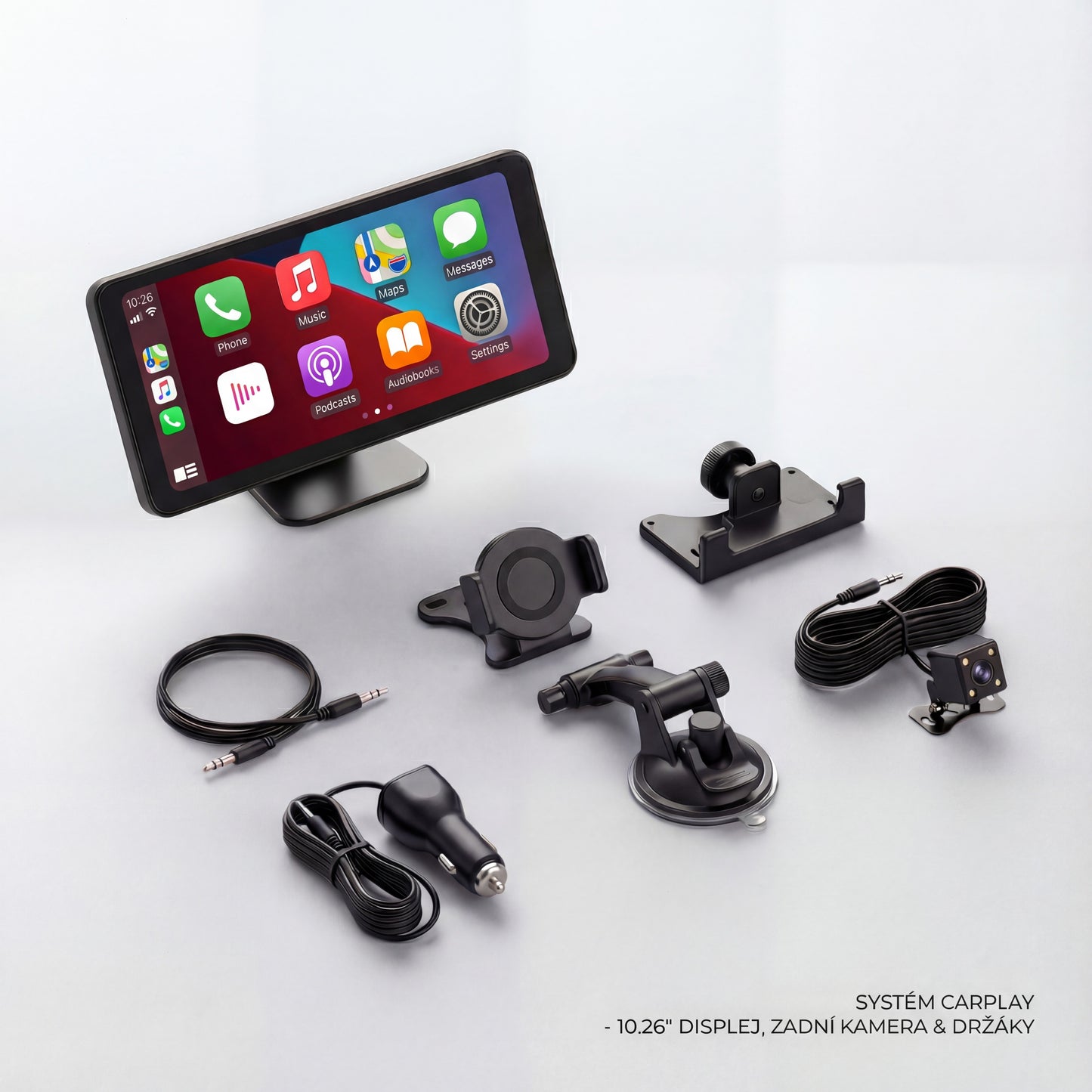 Univerzální 10.26" dotykový displej do auta s bezdrátovým Apple CarPlay a Android Auto navigací