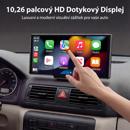 Univerzální 10.26" dotykový displej do auta s bezdrátovým Apple CarPlay a Android Auto navigací